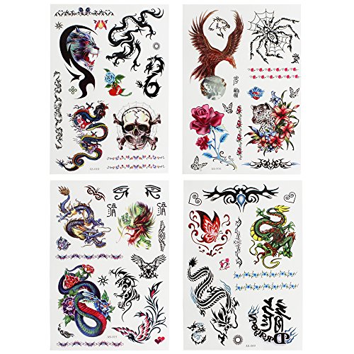 COM-FOUR® 32x Tattoo-Bögen mit Abziehtattoos für Jungen mit verschiedenen Motiven - 2