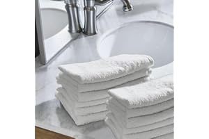 Giovanni Dolcinotti | Juego de 12 Toallas de Cara 100% algodón – 30 x 30 cm – Extra absorbentes y de Secado rápido – para baño, SPA y Gimnasio – Color Blanco – Modelo Orlando