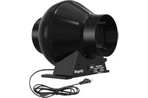 Brogachy Ventola Aspirazione 100mm, Ventola Estrazione 322 m³/h Ventola di Scarico, Estrattore Aria Per Cantina, Garage, Cucina, Bagno, Tende da Coltivazione, Ventilazione e Ventola di Scarico.