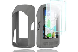 Braleto Funda +2 Piezas Protector de Pantalla Compatible con Wahoo Elemnt Roam,Protector de Pantalla de Vidrio de Dureza 9H Accesorios para Ordenadores de Bicicleta GPS (Grey)