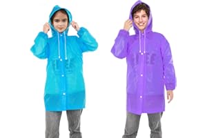 Lusofie 2 Pezzi Poncho Antipioggia Per Bambini Giacca Poncho Antipioggia Riutilizzabile Ispessita Per Bambini Ragazzi E Ragazze Poncho Per Bambini