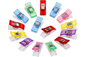 ‎ANPRO Anpro 60 Stück Klammer 27 x 10 mm Nähen Zubehöre Nähzubehör Stoffklammern 6 Farben für Nähen, Quilting Clips, Häkeln, EINWEG