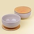 The Earth Store Set of 2, 500ML Solid Lavender Ceramic Bowl with Multipurpose Uses Lid, Coaster | Dishwasher & Microwave Safe | Ideal for Rice, Dal, Fruits, Salad, Snack Bowl | Mixing Bowl