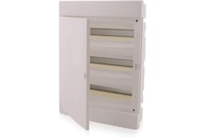 INTRATEC 100% SHOPPING Intratec quadro elettrico incasso, IP40 – Centralino da interno con porta bianca, per installazione in ambienti asciutti, 3 file, 54 moduli, 522 x 392 x 106 mm