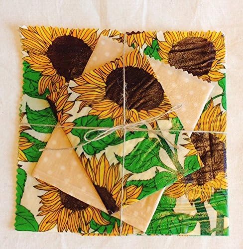 Large Set Of 3 Eco Beeswax Food Wraps, Zero Waste, handmade in UK