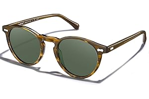 Carfia Retro Gafas de sol Hombre Polarizadas UV400 Protección para Conducir Pesca al Aire Libre Marco de Acetato…