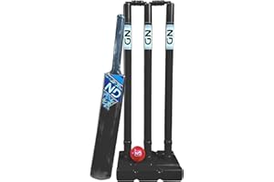 ND Sports Cricket Set - Plastic Stumps, Bat & Ball | Lightweight & Durable | Kids & Adults Backyard Cricket Game | Indoor & Outdoor Play | Portable & Fun Sports Kit