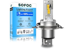 SOFOC H4 Lampadina 9003/HB2 Led 500% Più Luminosa Dell'Alogeno Faro Anabbagliante Giallo Per Moto/Auto DC 12V-18V 60W 4000Lm P43T Design Abbagliante/Anabbagliante 1Pcs