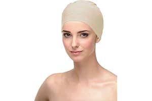 CAREBELL Gorro Oncológico para Dormir/Modelo Natalia/Tejido Algodón/Ideal para Quimioterapia y Alopecia/Hecho a Mano en España/Sin Costuras Interiores/Beige Oscuro