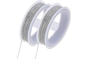 DICOSMETIC Catena in acciaio inox, 20 m, 1,5 x 1 x 0,5 mm, per donne e uomini, fai da te e gioielli