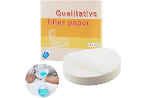 CAISYE 100 pezzi di carta filtrante da laboratorio, filtro rotondo da laboratorio, diametro 11 cm, velocità di flusso media, fibra di cotone, efficiente separazione solidi e liquidi, adatto per applicazioni