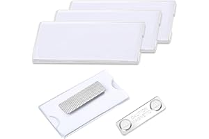 STOOKI Paquete De 3 Placas De IdentificacióN MagnéTicas Imanes Placas De IdentificacióN Etiquetas MagnéTicas Para Nombre De Puntos Para El Trabajo, La Escuela (Transparente, 75 X 40 Mm)