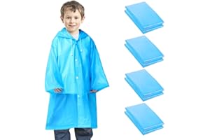 EUBSWA Regenponcho Regenmantel 4 Stuck, Regenbekleidung Regencape Regenjacke Wasserdicht für Wandern, Radfahren, Camping und Reisen