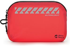 Rhino Rescue Kit médico impermeable portátil para senderismo, mochilero, ciclismo, coche, viaje, rojo, mini