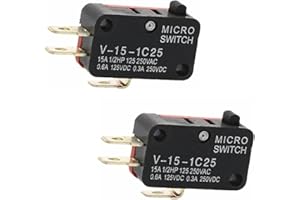 HeyNana - Micro interruptor V-15-1C25 SPDT Tipo botón paquete de 2 Final de Carrera (Micro)