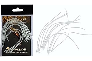 HAWKRIDGE - 12 Pieces of MEDIUM CLEAR Fly Fishing Braided Loops - Tight Weave Fly Line Connections - Size # 6-9 to 30lb