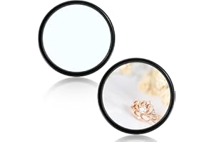 QUILAX 2 Pack Office Cubicle Mirror Black, Adjustable Desk Mirror for Table Privacy, Cubical Accessories for Work with Adhesive Base, 2.2” Desk Mirrors Office Security