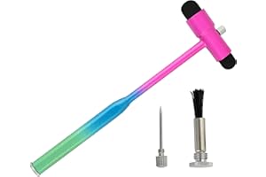 INNOTECH INSTRUMENTS Innotech Marteau à réflexes neurologiques après Buck avec pinceau et aiguille pour les reflets cutanés et les réactions de surface (rose-bleu-vert)