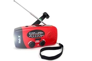 MI DUENDE MÁGICO Radio Solar portátil con Am/FM Alarma SOS y Dinamo de manivela, Cargador de móvil USB, Linterna LED, Alarma acustica de emergencias (Powerbank Recargable de 6000 mAh)
