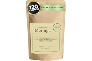 SAMUAL'S Pure Moringa Leaf Capsules – High Strength 4000mg – Organic Moringa Oleifera Supplement – Natural Vegan Antioxidants – UK Made, No Fillers or Binders – 120 Capsules