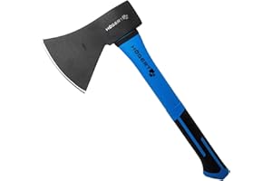 HÖGERT TECHNIK Siekiery 1000 g z trzonkiem z włókna szklanego – uniwersalna siekiera do rozłupywania i siekania, ergonomiczny, antypoślizgowy uchwyt, hartowane ostrze siekiery 47-55 HRC, trzonek z