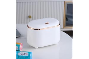 Yuzita Pattumiera Creative con coperchio, cestino per la spazzatura per casa, ufficio, con 50 sacchetti di carta (bianco)