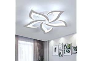 Dorlink LED Ceiling Light, 60W 5400LM Modern Design Ceiling Lighting, 5 Lights Living Room Ceiling Light Acrylic White Flower Fittings Ceilings for Bedroom, Kitchen, Dining Room 6500K Cool White