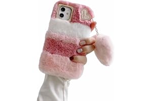 Tivenfezk Nadoli für Xiaomi Redmi Note 13 Pro 5G Plüsch Pelz Hülle,Niedliche Hitzig Handgefertigt Super Weich Flauschige Pelz Stoßfeste Silikon Handyhülle Schutzhülle mit Liebe Herz Form Anhänger