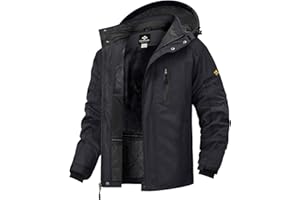GEMYSE Veste de Ski Homme Imperméable Coupe-Vent avec Capuche Manteau Chaud pour Hiver Montagne et Randonnée