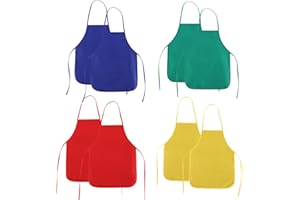 LFCFBH 8PCS Adjustable Kids Apron, Kids Aprons for Cooking, Baking, Painting & Crafts, Aged 3-7 Years