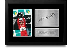 HWC Trading Michael Schumacher A4 Gerahmte Signiert Gedruckt Autogramme Bild Druck-Fotoanzeige Geschenk Für F1 Formel Eins Fans
