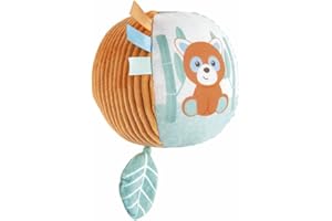Chicco Balle Souple My Sweet Doudou Panda et Caméléon, balle souple en différents tissus, avec tintement, activités manuelles, jouets pour bébés, premier jeu pour les tout-petits, 0 mois et plus