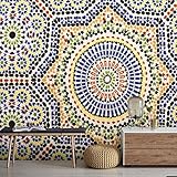 Papier peint mural 3d Salon Chambre à coucher européenne wallpaper_Marocain papier peint national du vent 3d couleur motif de tuile restaurant bar thème hôtel250cm×170cm