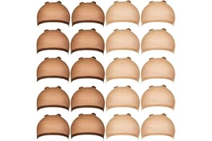 RMEET Nylon Wig Caps,Paquet de 12 Wig Caps Stocking 6 Pack Chapeaux Brun Filet + 6 Pack Nude Caps Extensible Cheveux Fin Snood pour les femmes et les hommes