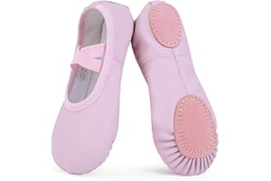 Ulicox Zapatillas Ballet Niña Cuero Zapatos Ballet Mujeres Media Punta de Ballet Zapatillas 22-44 EU