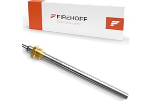 FIREHOFF Bougie d'allumage pour poêle à granules - 300 W, 140/150 mm, diamètre 9,9 mm, filetage 3/8 - GARANTIE 2 ans (Avec 2 cosses femelles)