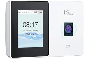 NGTeco Cloud Clocking in Machine, 2.4/5GHz WiFi Time Clocks for Employees Small Business, TC2 Fingerprint Biometric Attendance System with Remote Control Software ＆ iOS/Android App (0 Monthly Fee)