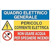 NEW CARTELLO SEGNALETICO - Interruttore di tensione impianto fotovoltaico - Adesivo Extra Resistente, Pannello in Forex, Pannello In Alluminio (ADESIVO 20X31 CM