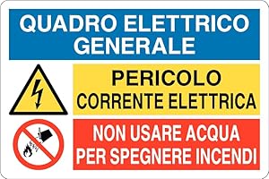 SOCIAL CRAZY GLOBAL CARTELLO SEGNALETICO MULTI - QUADRO ELETTRICO GENERALE CORRENTE ELETTRICA... - Adesivo Extra Resistente, Pannello in Forex, Pannello In Alluminio (Adesivo, 30x42 cm)