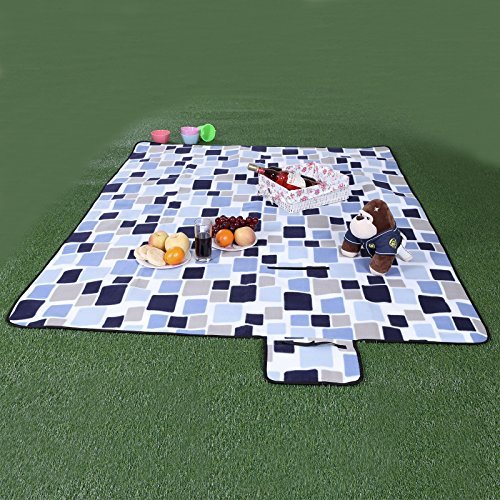 Songmics 200 x 200 cm XXL Picknickdecke Fleece wasserdicht GCM71L - 2