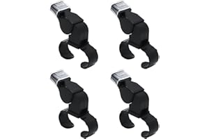 AABDTYYD 4 Stück Schiedsrichterpfeife, Pfeife Schiedsrichter mit Fingergriff, Kunststoff-Sportpfeifen, Classic Fingergrip Schiedsrichterpfeife, mit Anti Biss Mundschutz, Lauter Ton, für Sport, Wettbewerb