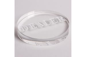 REDTOOTH POKER Professional Transparent Acrylic Poker Dealer Button with Engraved Dealer Text | Ideal Poker Accessory for Poker Games Card Games Tournaments