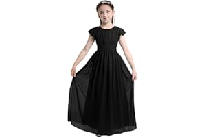 Aislor Elegante Vestido Largo para Niñas Princesa sin Mangas de Gasa Vestido de Boda Dama de Honor Infantil Vestido de Fiesta Ceremonia Traje de Gala Noche