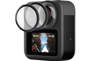 FiTSTILL Lot de 2 protections d'objectif pour caméra d'action Go Pro Max Fusion et MAX360 2025, haute transparence, dureté 9H, résistant aux rayures (pas pour MAX2)