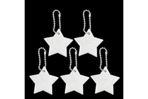 S-TROUBLE Child Safety Reflector Key Ring Star Ultra Reflective Gear Keychain for Clothing Bags Backpacks Strollers Wheelchairs