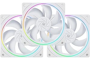 THERMALRIGHT Wentylator chłodzący CPU TL-S12W PWM do obudowy, efekt świetlny z delikatną ramką, 4-pinowe złącze PWM do komputera z ramką ARGB, prędkość 1500 obr./min (120 mm, 3 wentylatory)