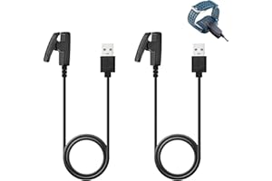 KSYWYDU 2 Pièces Chargeur Compatible avec Garmin Forerunner 35 35J 230 235 630 645 Music 735XT, Lily Approach G10 S20 Vivomove Trend HR ForeAthlete 35J, USB Câble de Recharge Rapide Sécurisé Accessoire GPS