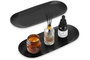 ‎FENTAR Dekoratives Tablett, Edelstahl, schwarz, Schmucktablett, oval, elegant, kleines Tablett, polierte Oberfläche, Schmucktablett, Schlüsselablage, Mini-Tablett, dekorativ für Schmuck, Desserts, Snacks