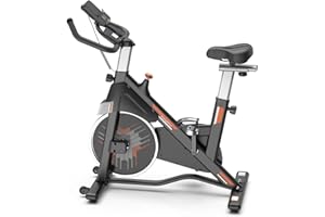 Hometro Exercise Bike, Magnetic Exercise Bikes for Home Use With APP, Ultra-Quiet Indoor Comfortable Spin Bike with LCD Display, 150kg Capacity, Adjustable Digital Monitor & Phone Bracket.