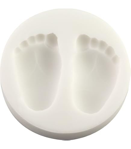 Stampini In Silicone Per Cioccolato A Forma Di Piedini, Biberon E Orsetti – 2 Pezzi Per Baby Shower E Torte
